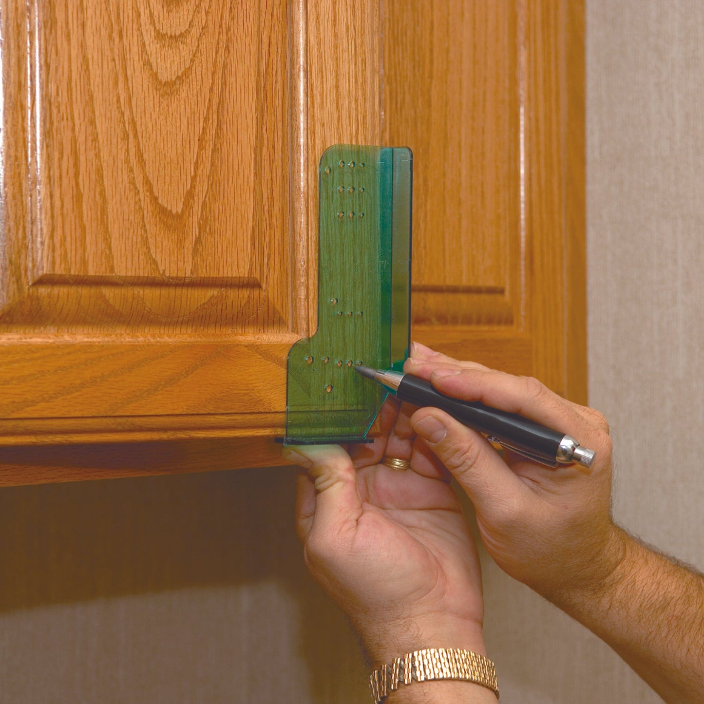Cabinet Door Knob And Pull Drilling Guide Template alt 0