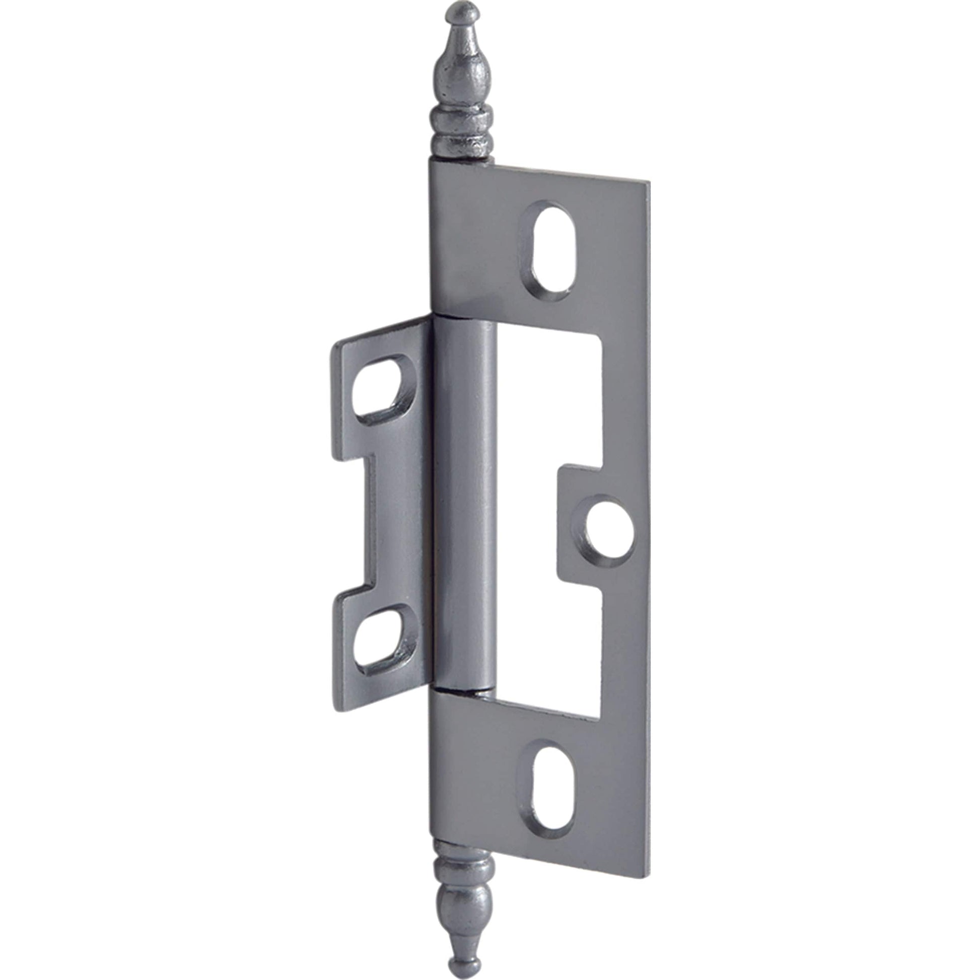 Non-Mortise Butt Hinge with Finial in Satin Chrome alt 0