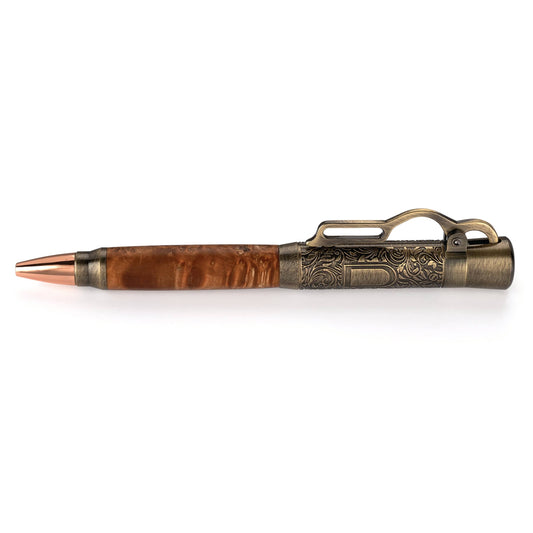 Lever Action Ballpoint Pen Kit Antique Brass alt 0