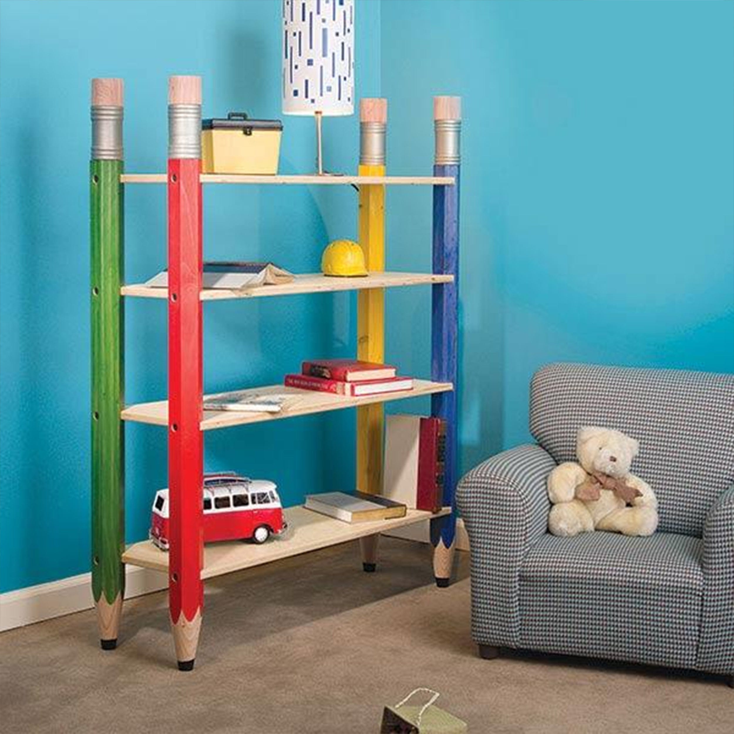 Woodcraft Magazine Pencil-Post Bookshelf - Paper Plan , (PLAN62)
