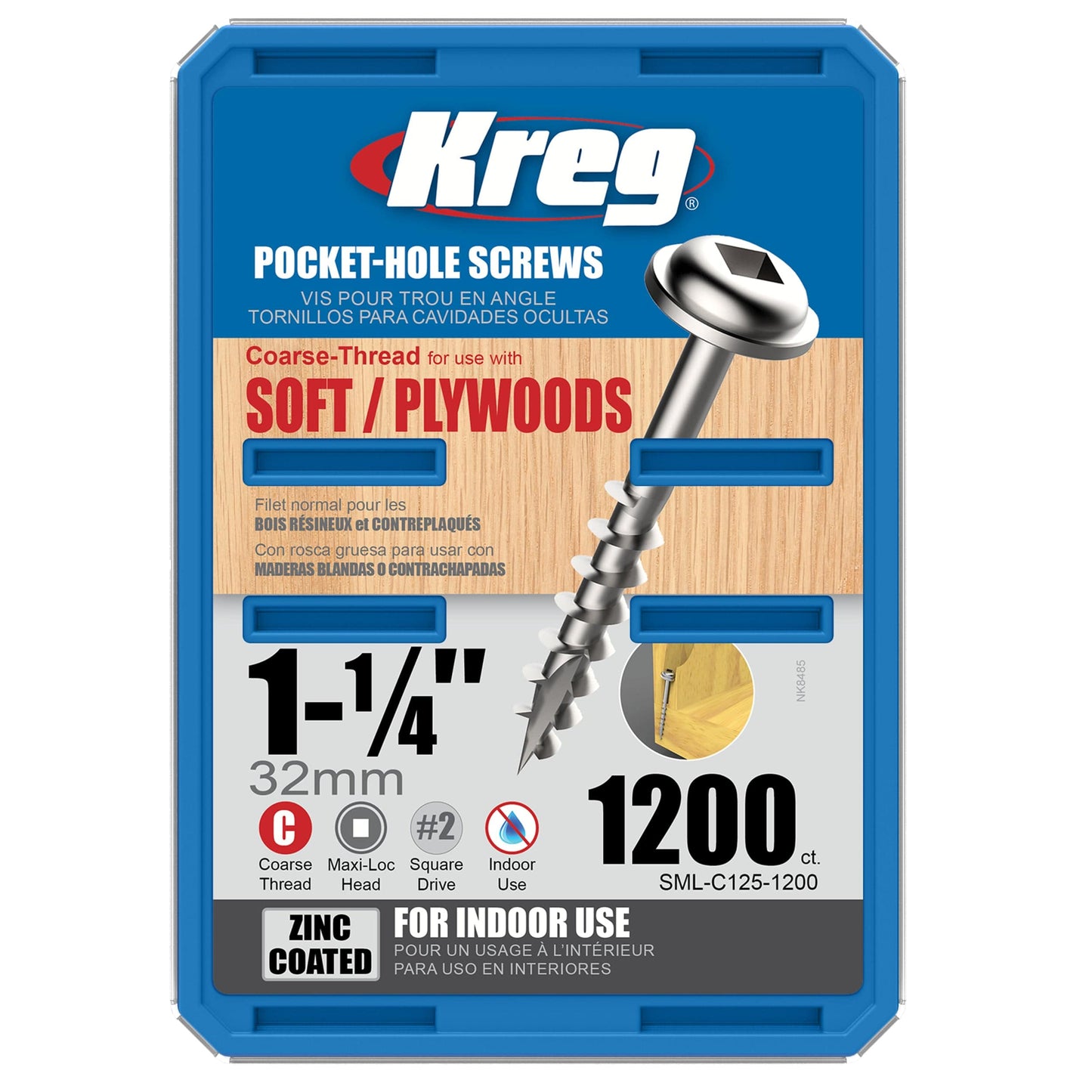 1200ct 8 x 1-1/4 Crs WH Screw alt 2