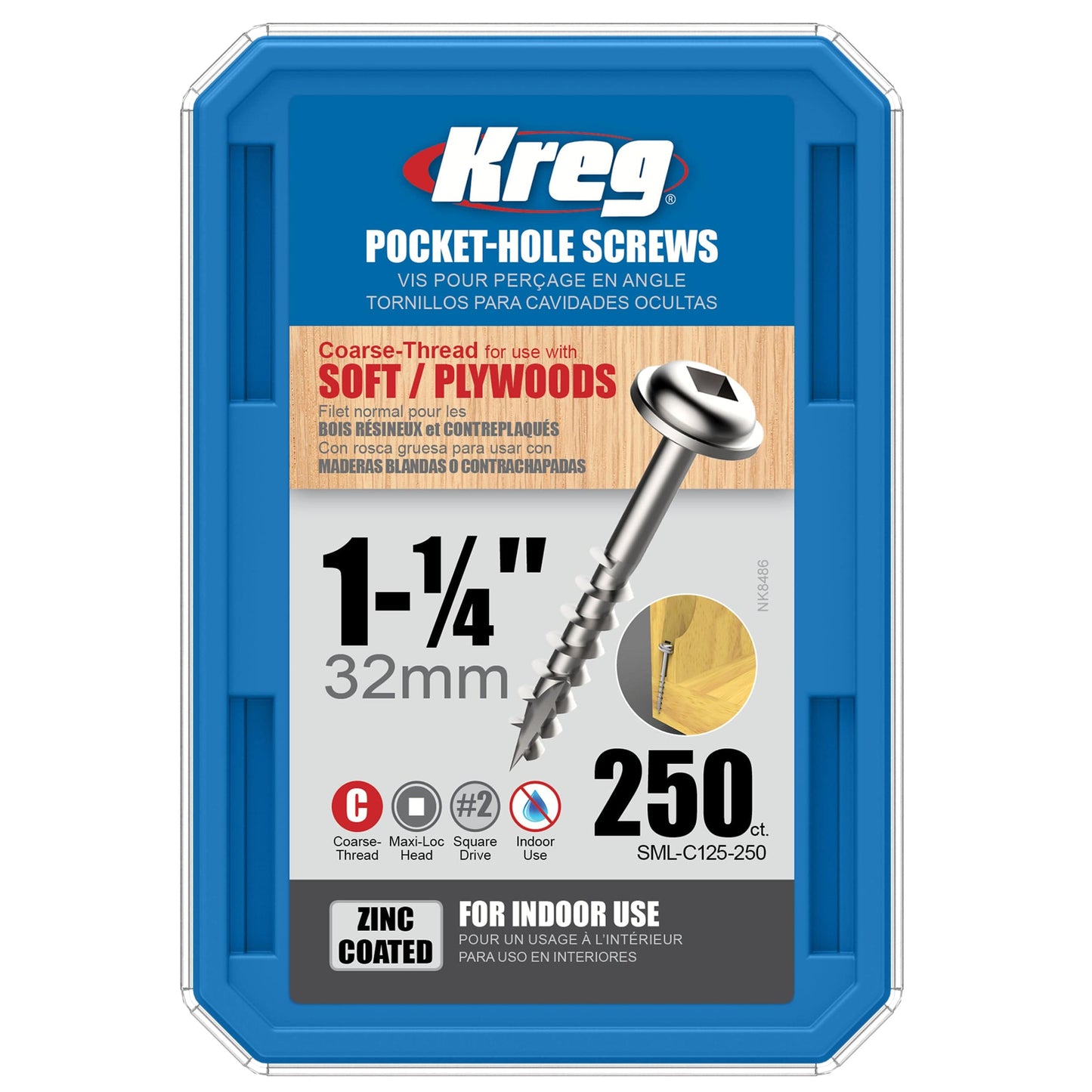 250ct 8 x 1-1/4 Crs WH Screw alt 2