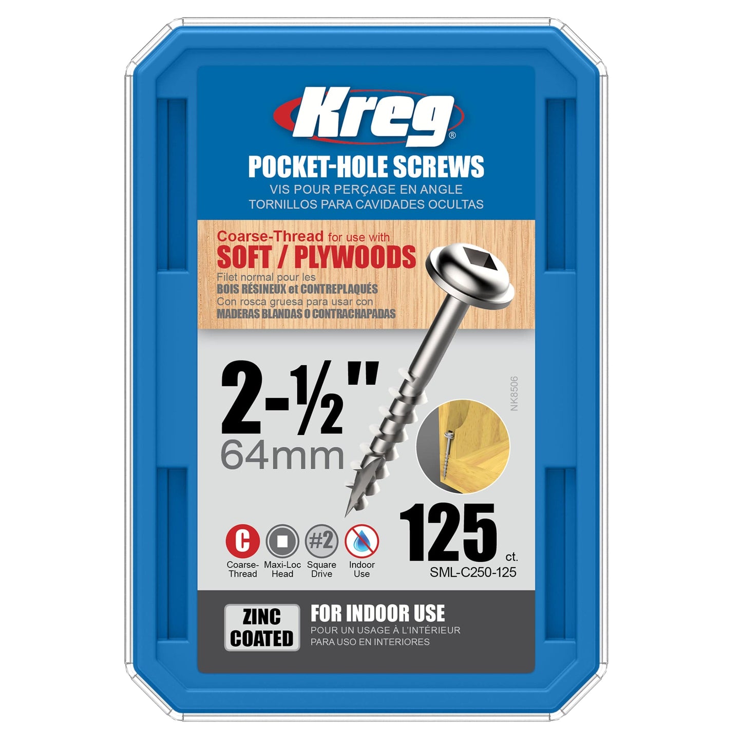 125ct 8 x 2-1/2 Crs WH Screw alt 2