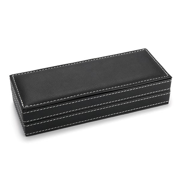 Black Faux Leather Pen Case w/Dual Sided Insert alt 0