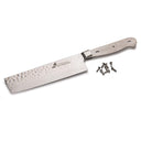 Nakiri Hammered Surface Knife for Cutting Delicate Vegetables - Damascus - 11-1/2" - Unfinished Kit