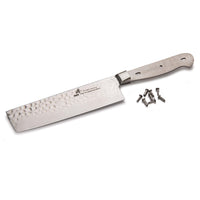 Nakiri Hammered Surface Knife for Cutting Delicate Vegetables - Damascus - 11-1/2" - Unfinished Kit