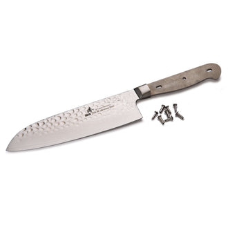 Santoku Knife for Mincing Slicing and Dicing Vegetables -  Damascus - 11-3/4