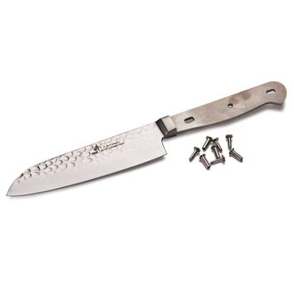 Santoku Knife for Mincing Slicing and Dicing Vegetables - Damascus - 9-1/4