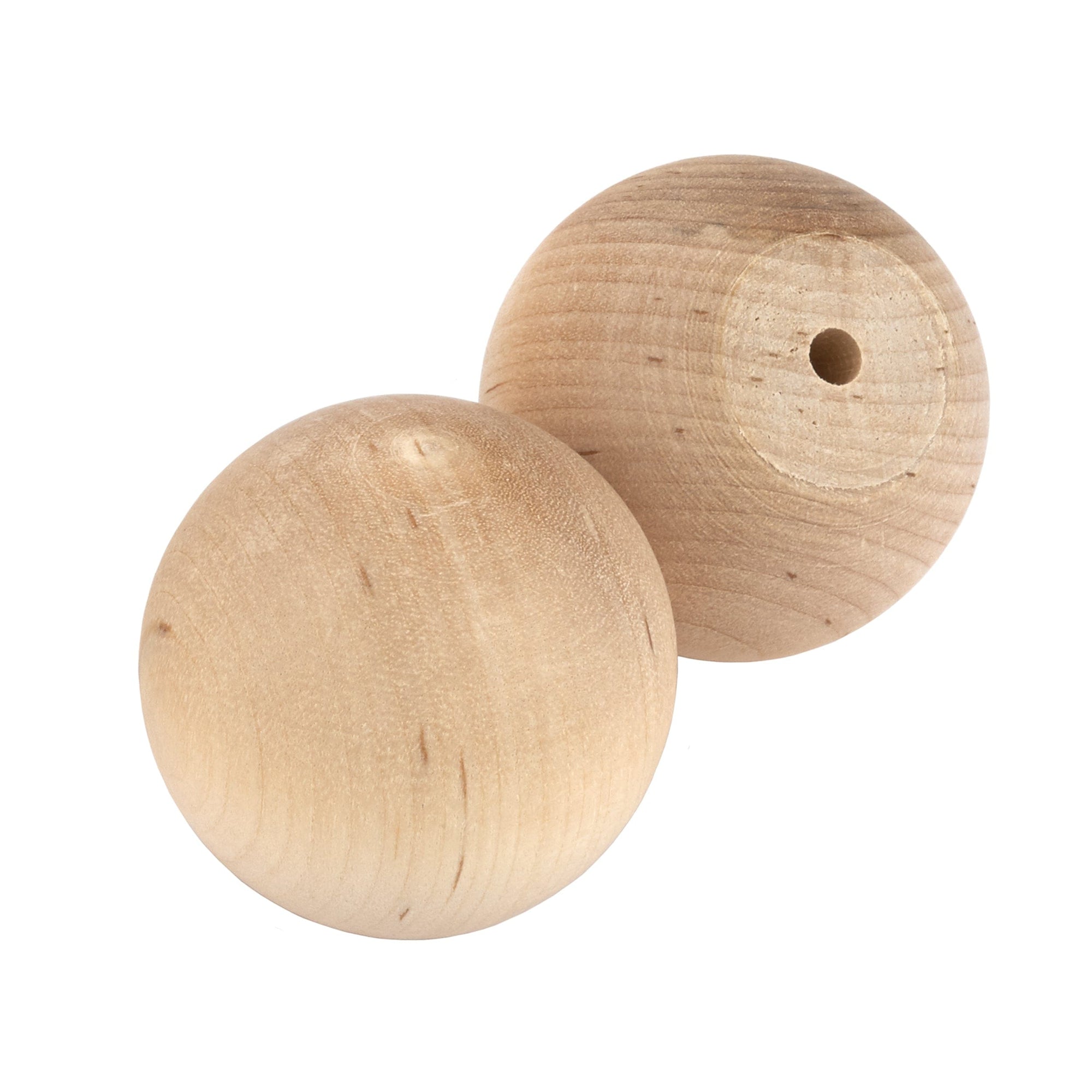 Hardwood Ball Knob w/Screws - 1-3/4" Diameter - 3/4" Flat - 2 Piece alt 75