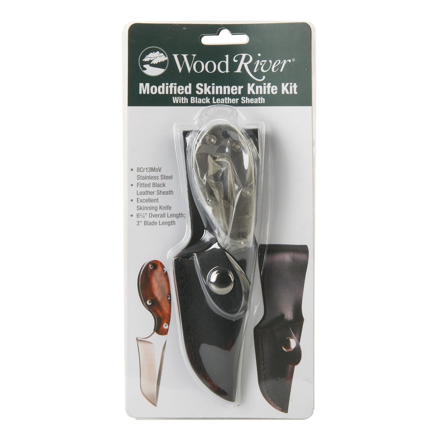 Modified Fixed Blade Skinner Knife for Hunting and Fishing - 6-3/4" - Unfinished Kit alt 0
