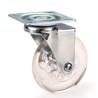 3" Skate Wheel Caster Non-Locking with Rounded Translucent Wheel alt 0