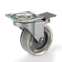 2-1/2" Skate Wheel Caster Locking with Flat Translucent Wheel alt 5