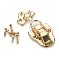 Trunk Draw Catch with Screws - Polished Brass Plated alt 0