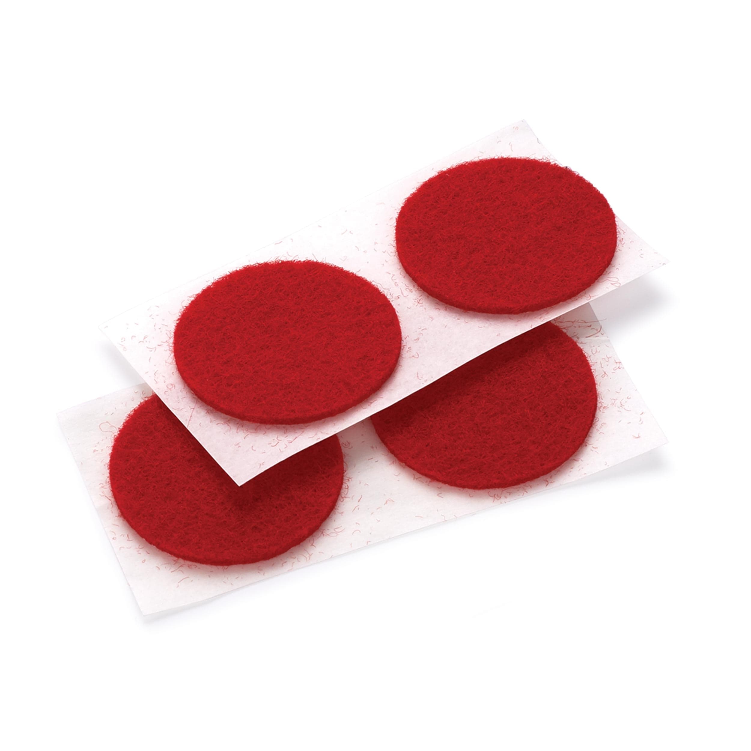 BENCO Felt Dot, SelfAdhesive, Red 1" dia. 18piece Woodcraft
