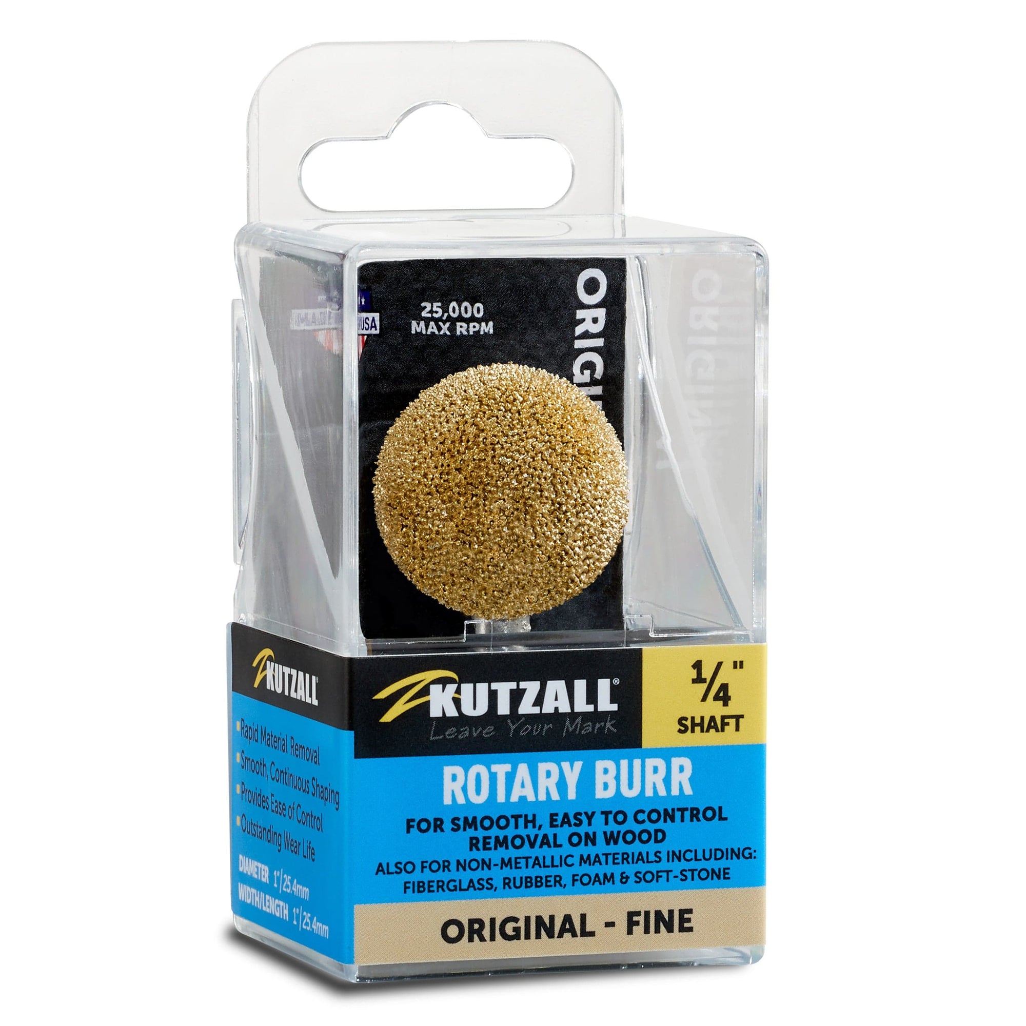 Original Sphere Burr, 1/4" Shaft, Fine (1" x 1") alt 0