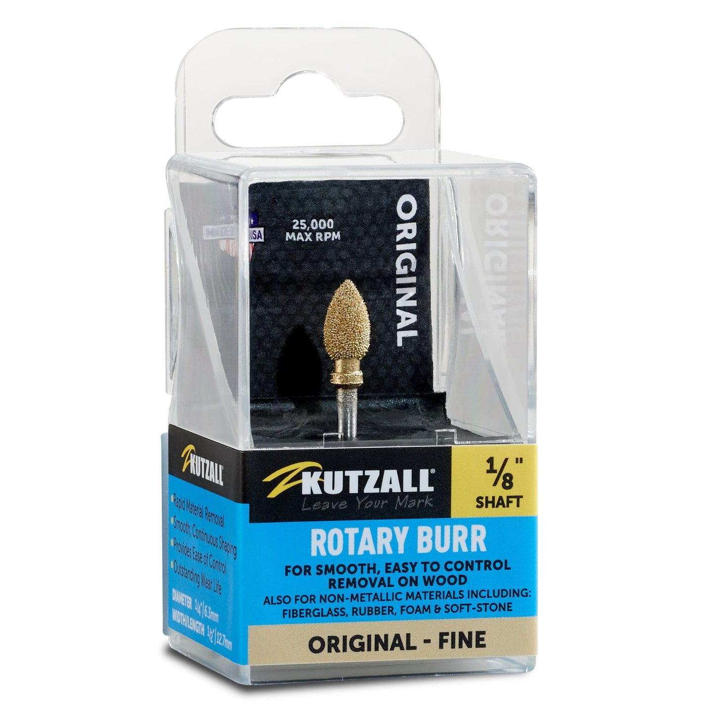 Original Flame Burr, 1/8" Shaft, Fine (1/4" x 1/2") alt 0
