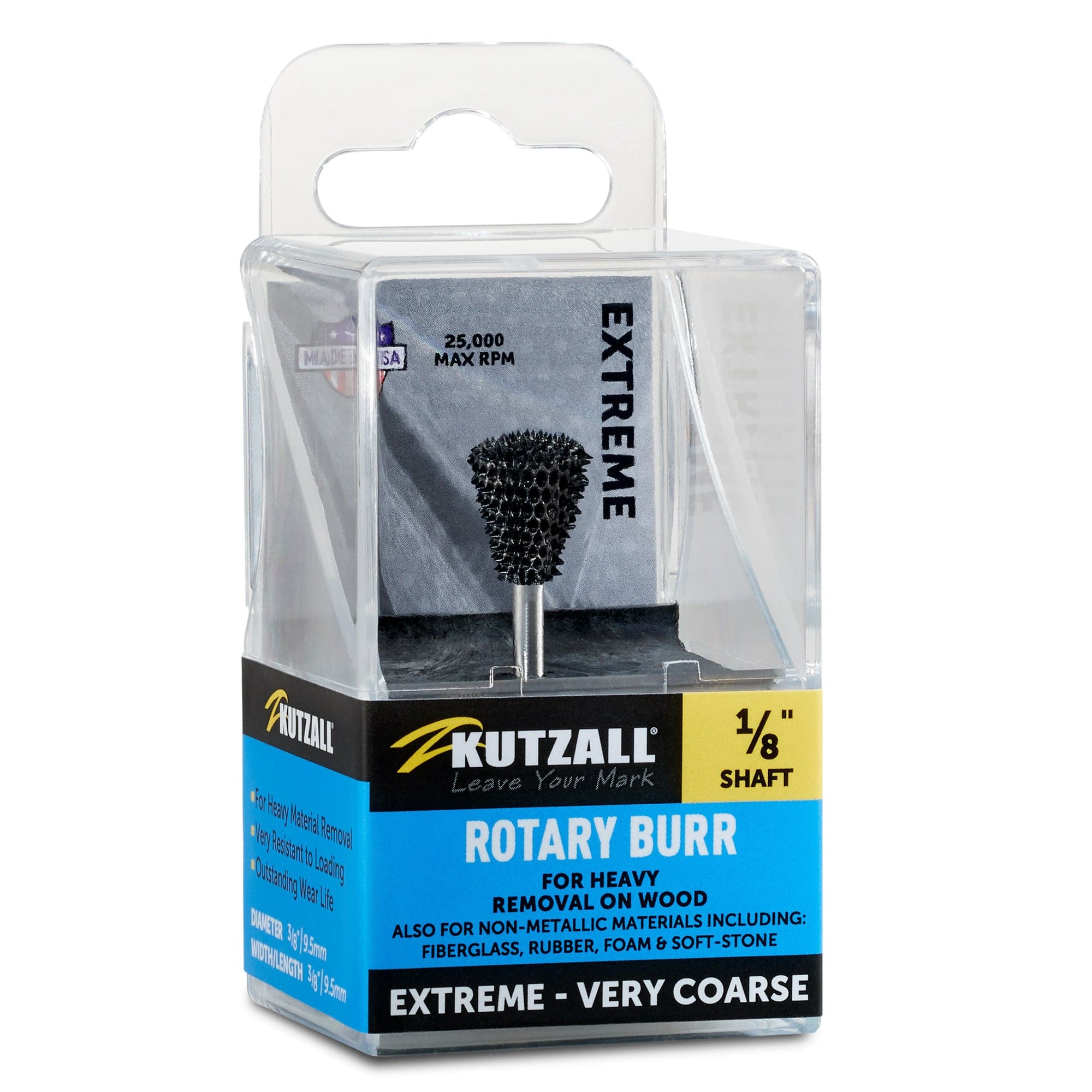 Extreme Dovetail Burr, 1/8" Shaft, Very Coarse (3/8" x 1/2") alt 0