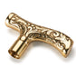 Large Filigree Style Cane Handle Brass alt 0