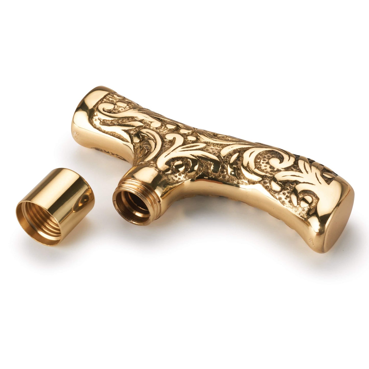 Large Filigree Style Cane Handle Brass alt 1