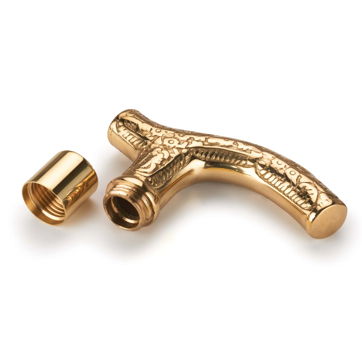 Small Filigree Style Cane Handle Brass alt 1