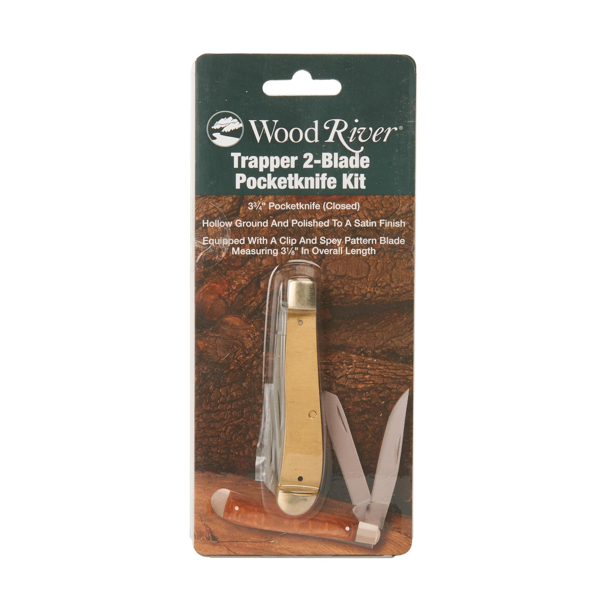 WoodRiver Trapper Two Blade Pocketknife for Hunting and Fishing - 6-7/8 -  Unfinished Kit