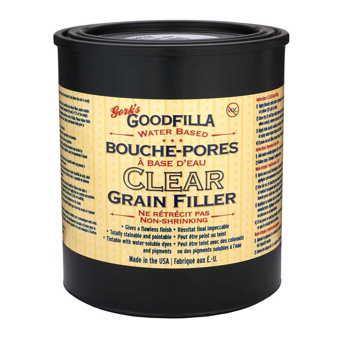 Goodfilla Clear Water Based Wood Grain Filler Quart Woodcraft