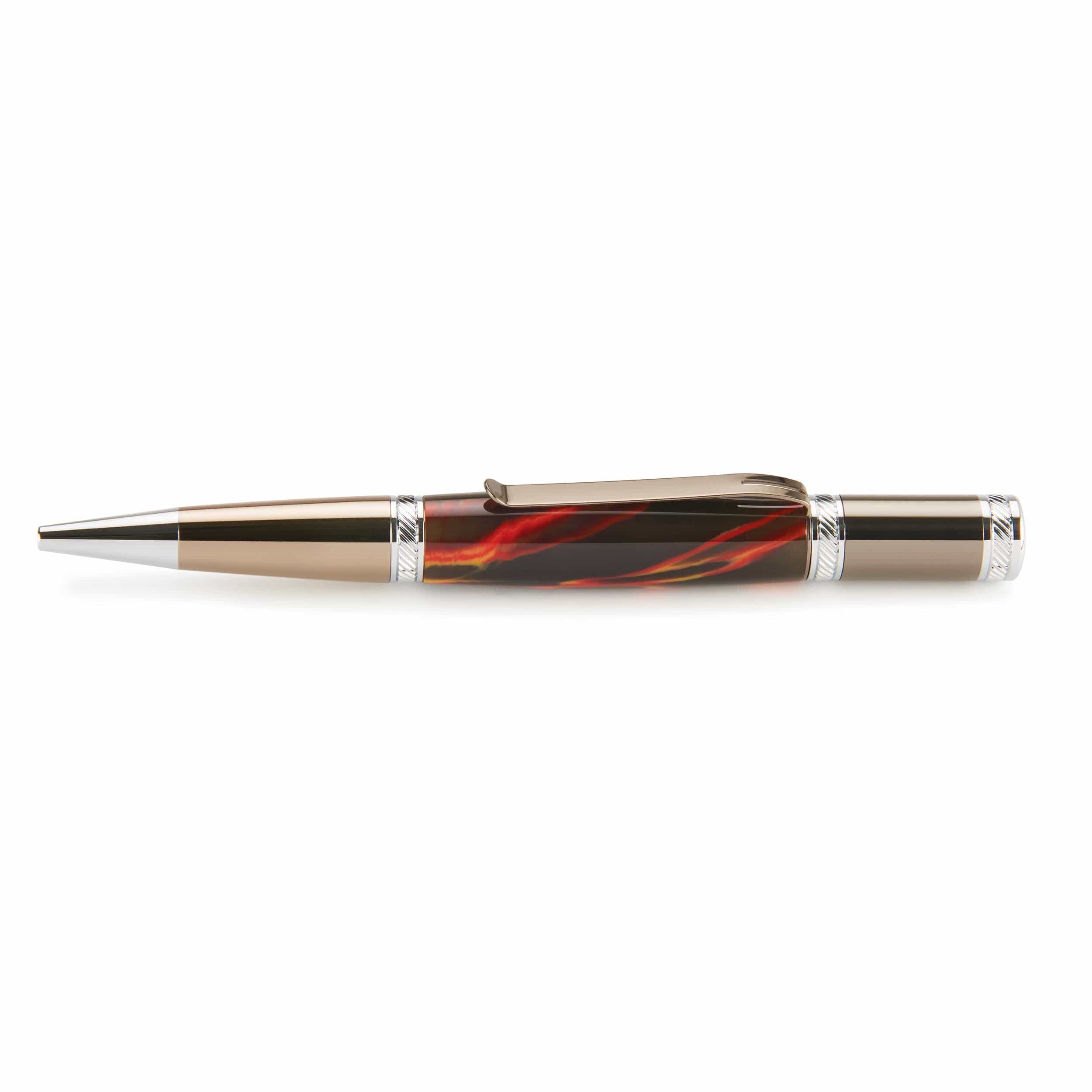 WoodRiver Enterprise Finial Twist Ballpoint Pen Kit Gunmetal & Chrome Woodcraft