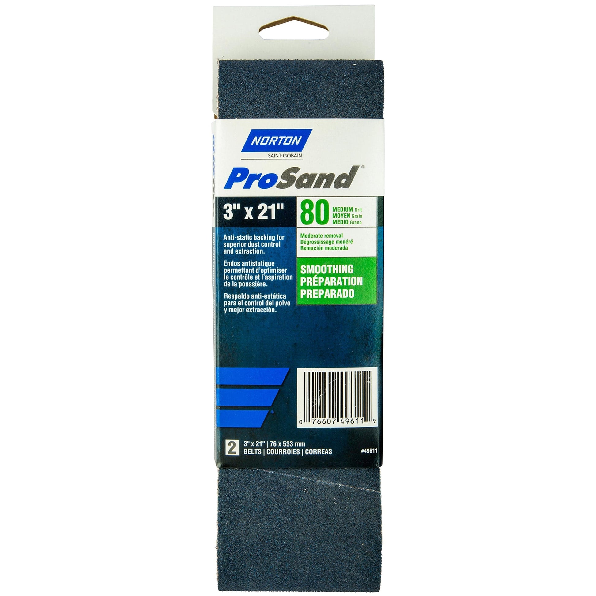Norton ProSand 3 x 21 Sanding Belt 80G alt 0