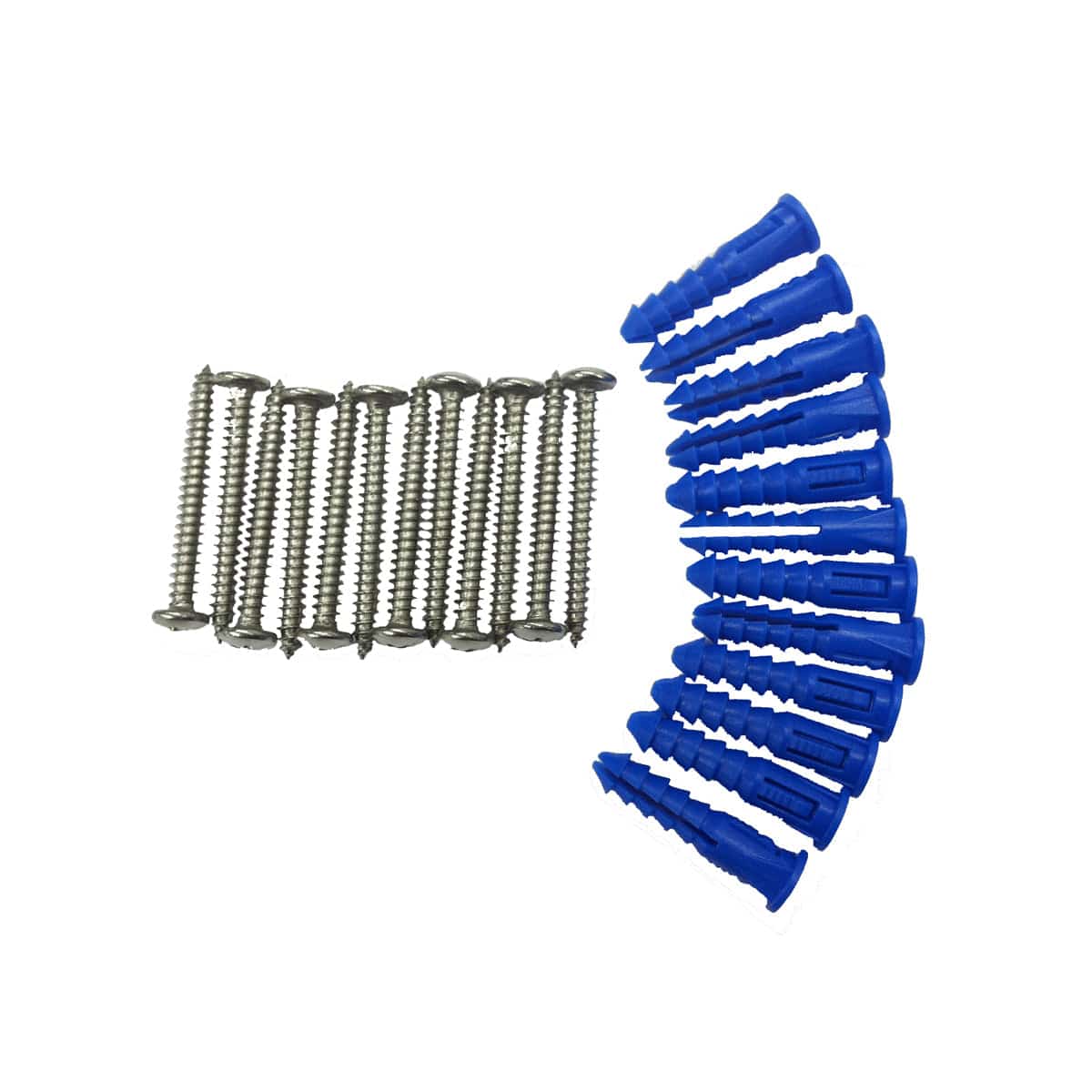 12 Steel Screws & 12 Plastic Wall Anchors for Mounting Steel Pegboard System alt 0