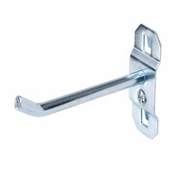 3 In. Single Rod 30 Degree Bend 1/4 In. Dia. Zinc Plated Steel Pegboard Hook for LocBoard, 5 Pack alt 0