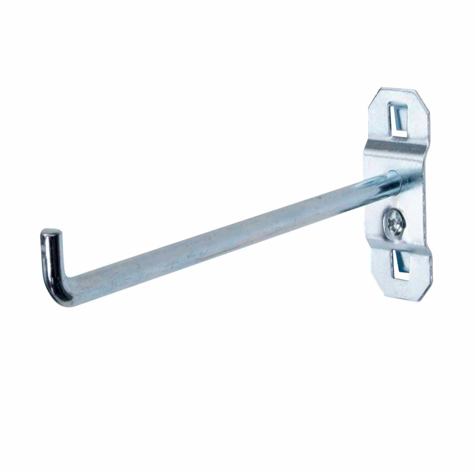 6 In. Single Rod 90 Degree Bend 1/4 In. Dia. Zinc Plated Steel Pegboard Hook for LocBoard, 5 Pack alt 0