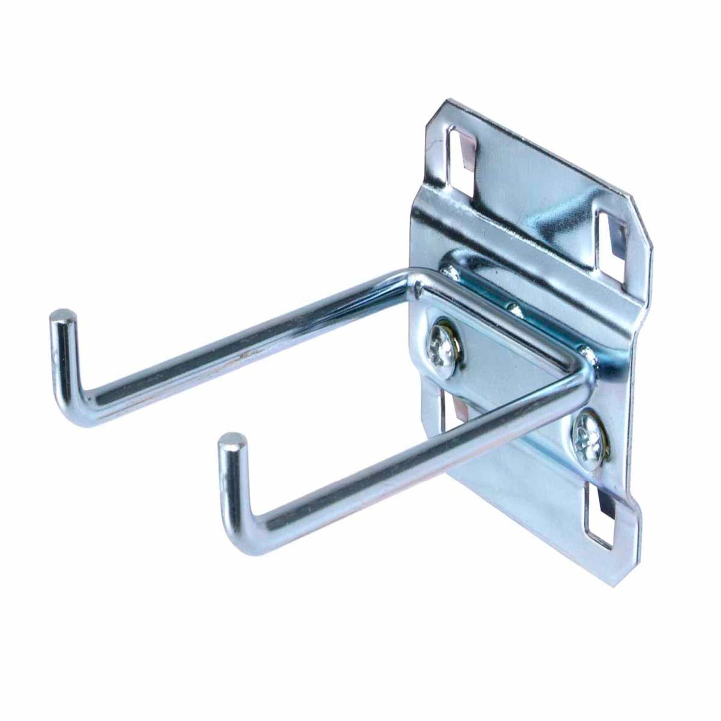 3 In. Double Rod 90 Degree Bend 3/16 In. Dia. Zinc Plated Steel Pegboard Hook for LocBoard, 5 Pack alt 0