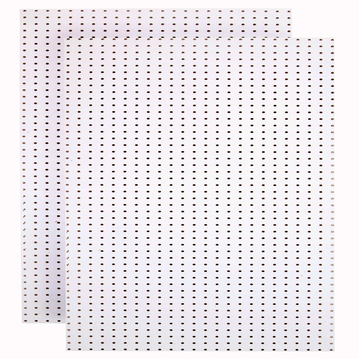 (2) 24 In. W x 48 In. H x 1/4 In. D Custom Painted Blissful White Heavy Duty Tempered Round Hole Pegboards alt 0