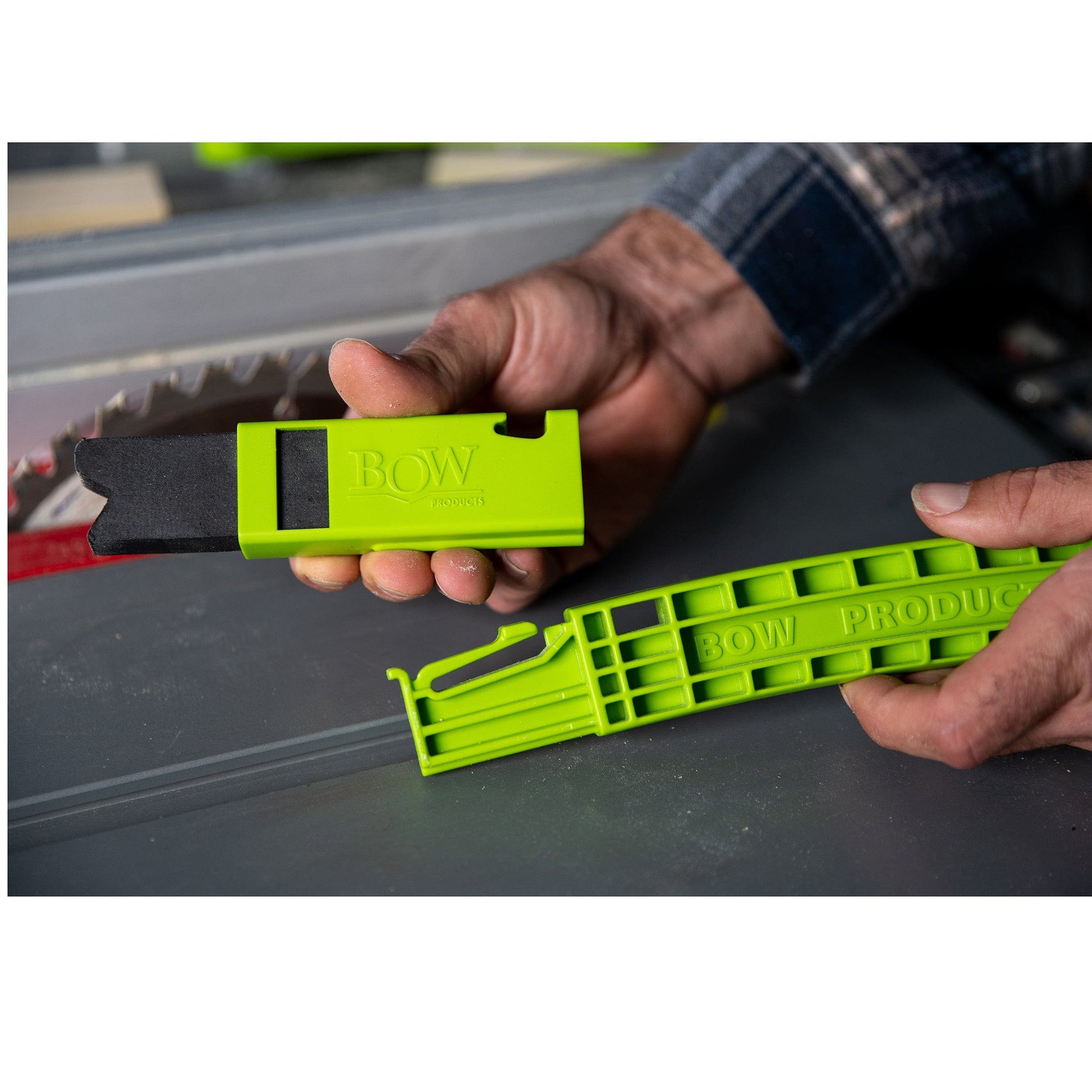 BOW Products PushPRO MINI Push Stick - EVA Tipped Table Saw Safety Tool For Woodworking