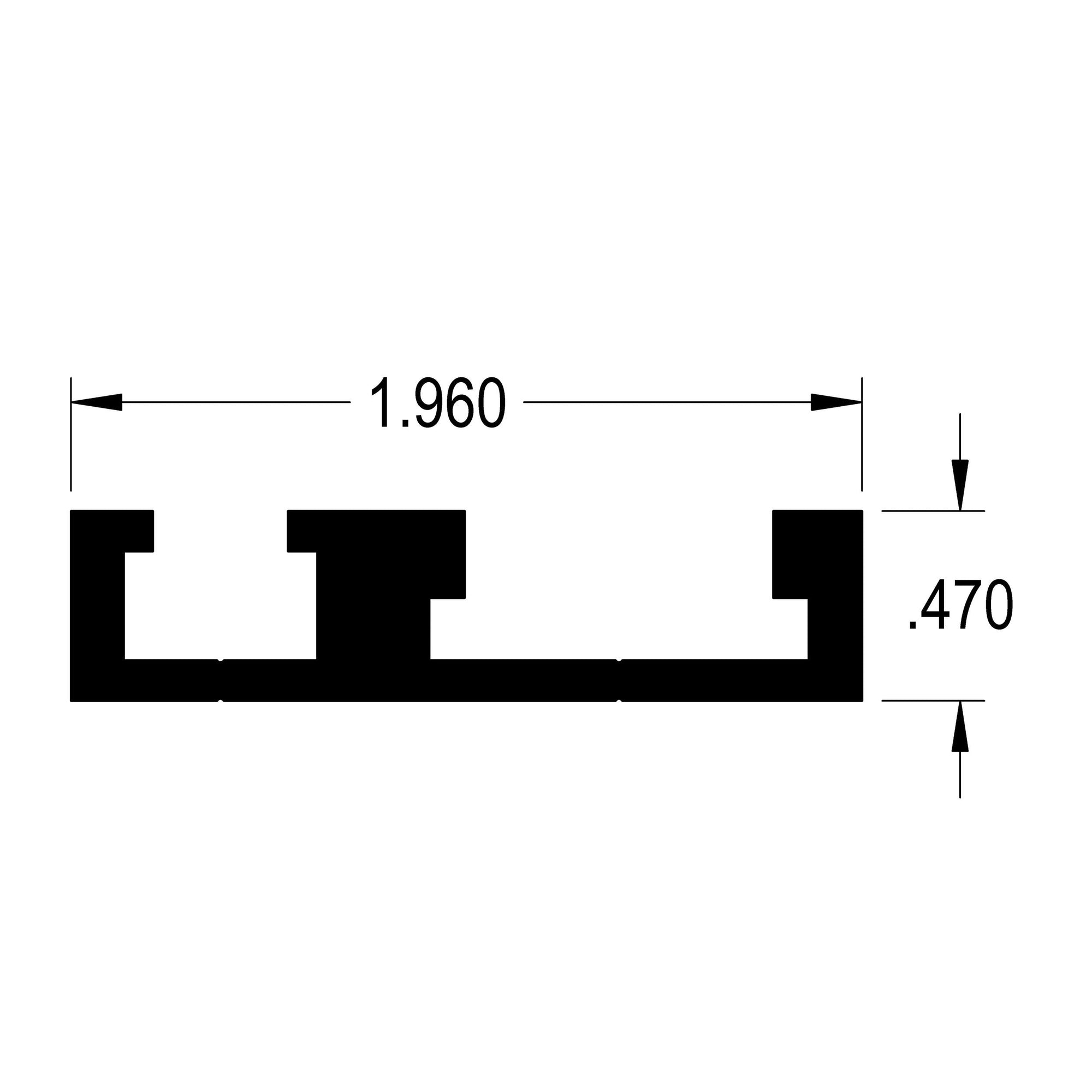 48" Combination Miter Track And T-Track With Screw Mounting alt 0