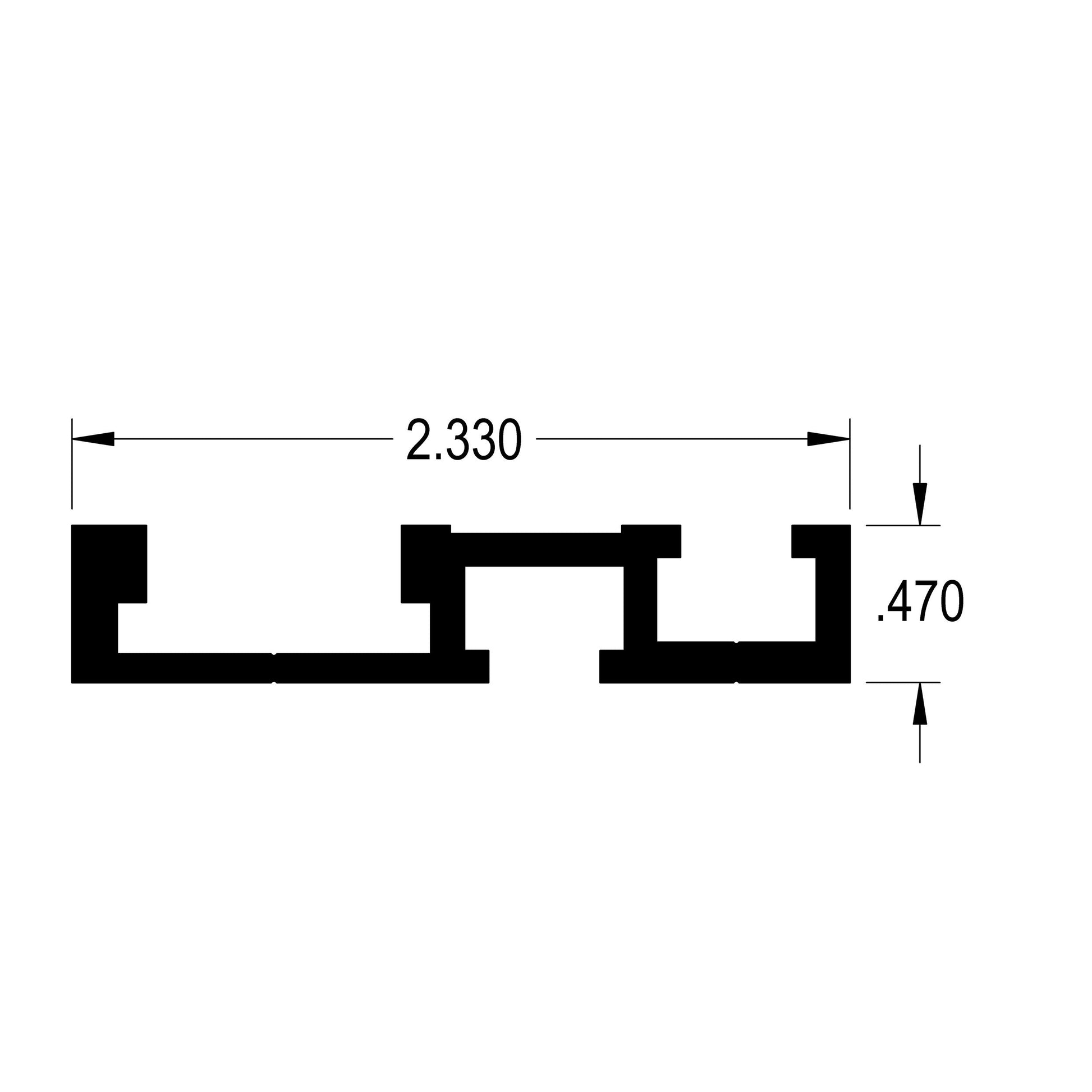 Combination Miter Track with Back-to-Back T-Track - 48" alt 0