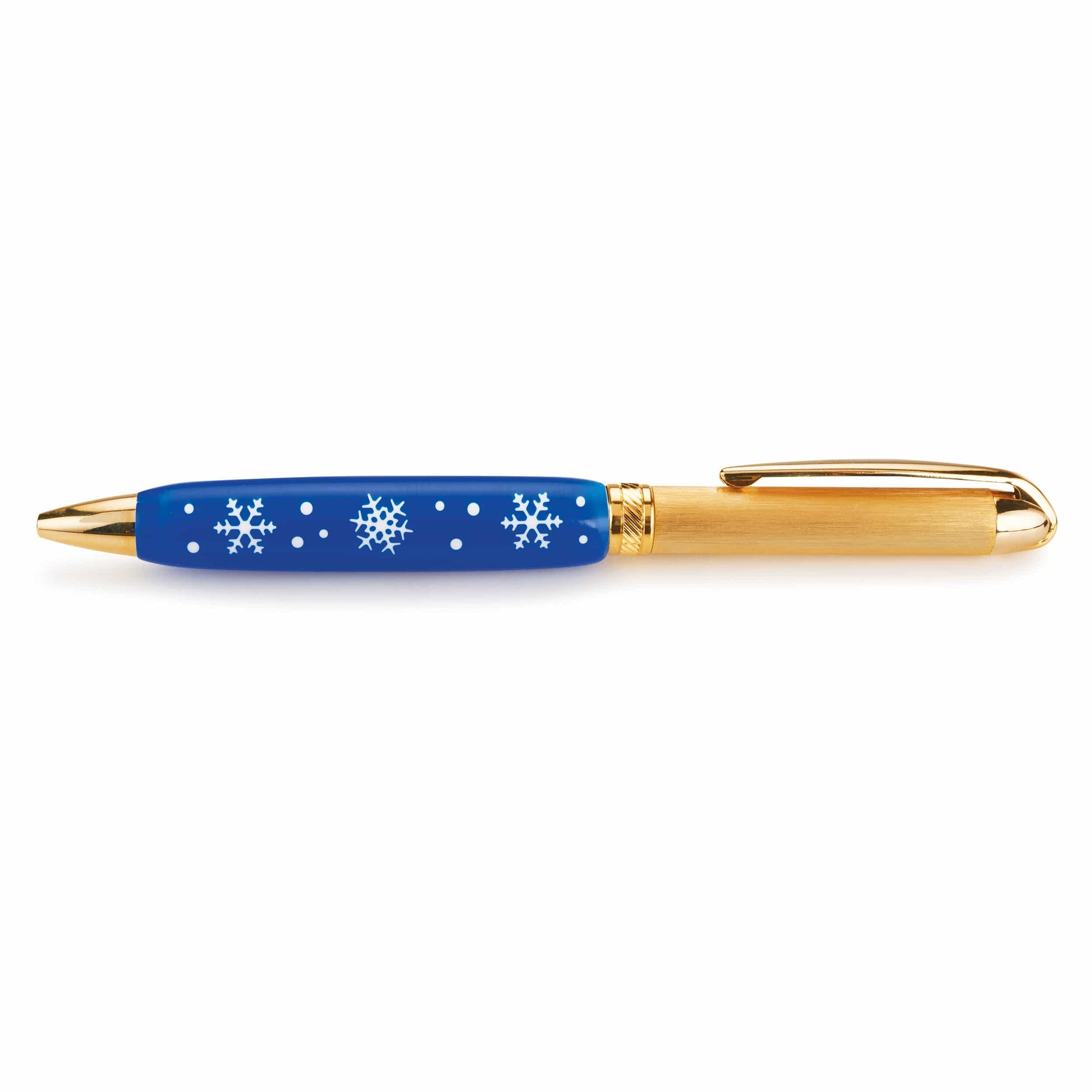 Acrylic Half Pen Blank - 11/16" x 2-5/8" - Blue Snowflake alt 0