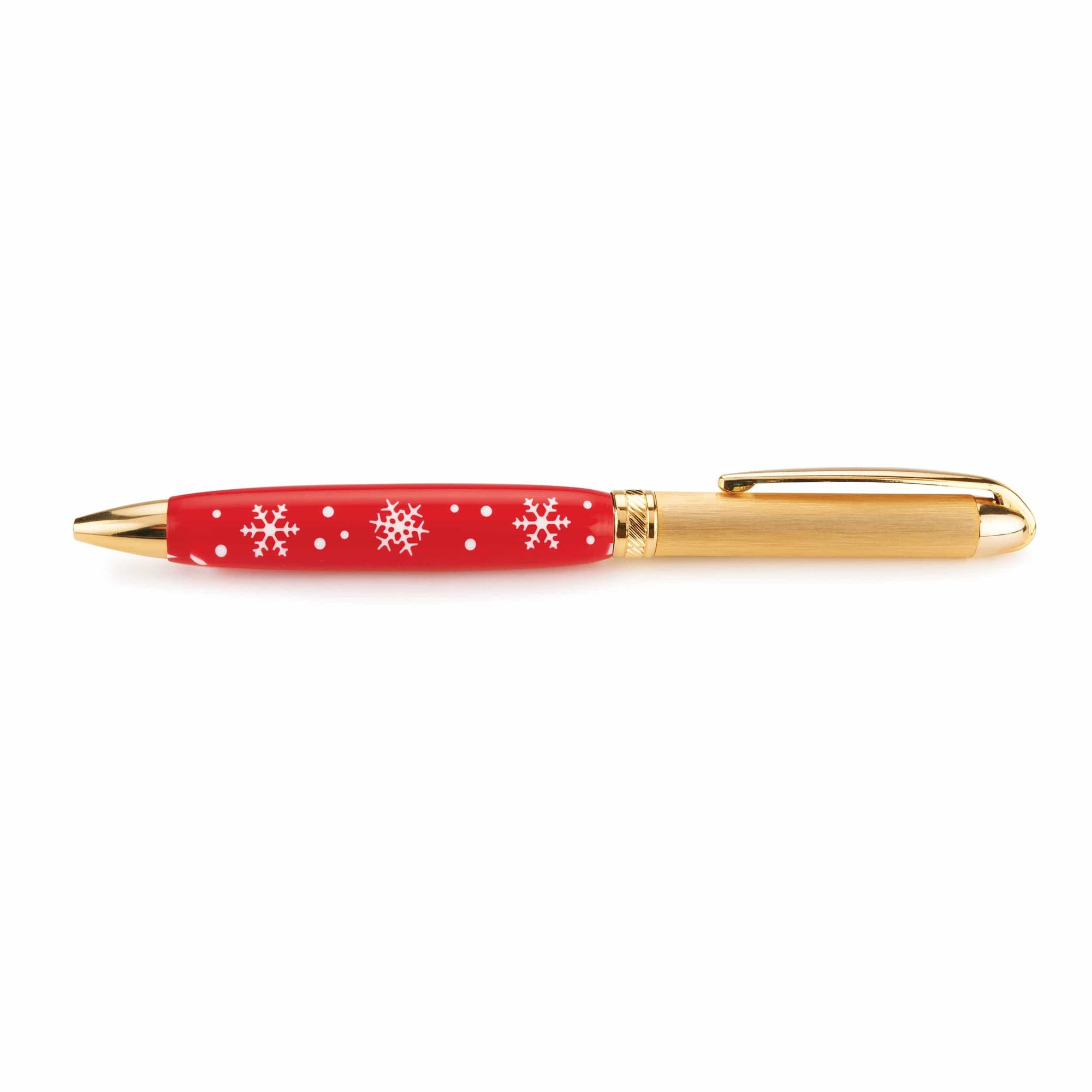 Acrylic Half Pen Blank - 11/16" x 2-5/8" - Red Snowflake alt 0