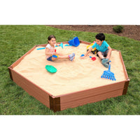 Classic Sienna 7' x 8' x 11" Composite Hexagon Sandbox Kit - 1" profile alt 0