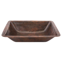 Rectangle Under Counter Hammered Copper Bathroom Sink alt 0