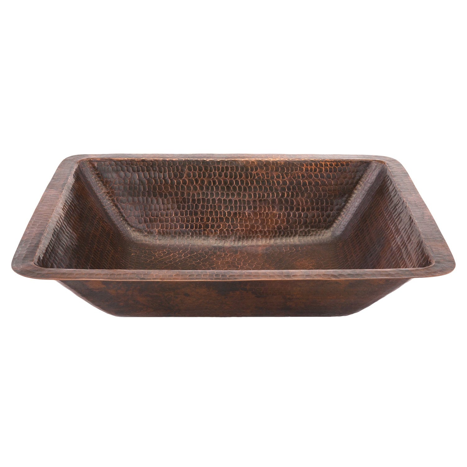 Rectangle Under Counter Hammered Copper Bathroom Sink alt 0