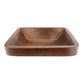 19" Rectangle Skirted Vessel Hammered Copper Sink alt 0