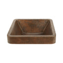 15" Square Skirted Vessel Hammered Copper Sink alt 0