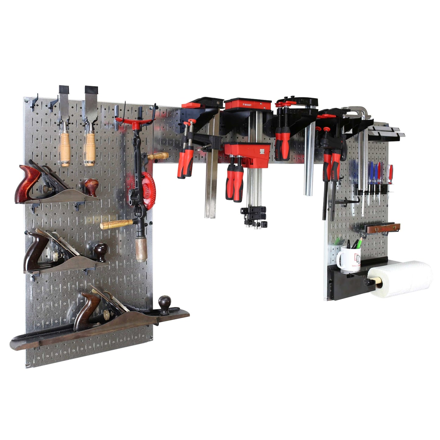 Lazy Guy DIY Maker Woodworking Tool Storage Organizer Set, Galvanized Metallic Steel alt 0