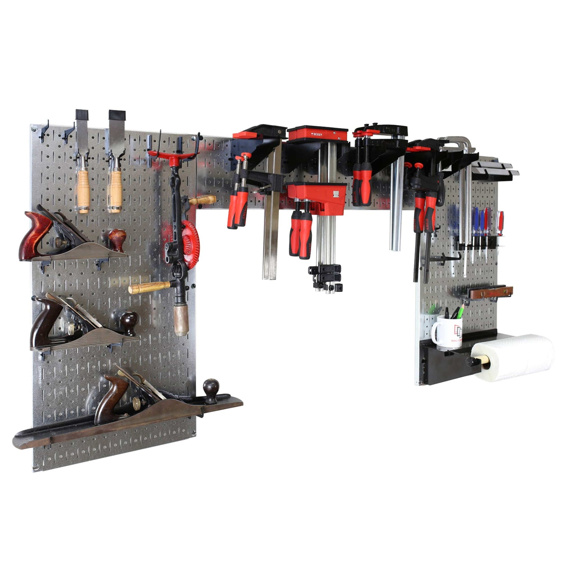 Lazy Guy DIY Maker Woodworking Tool Storage Organizer Set, Galvanized Metallic Steel alt 0