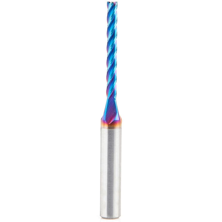 46292-K Spiral 2D/3D Carving 0.10 Deg Tapered Angle Flat Bottom Up-Cut 4 Flute Router Bit 1/8"D 1-1/32"CH 1/4"SH 2-1/2"O alt 10