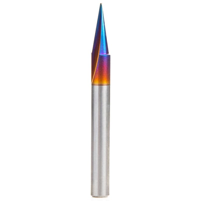 45783-K Carving Liner Single Flute Router Bit 18 Deg 1/4"D 5/8"CH 1/4"SH 2-1/2"OL alt 0