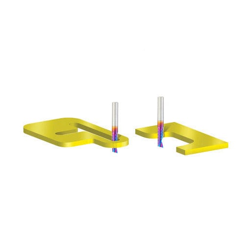 51404-K Spiral O Single Flute Plastic Cutting Up-Cut Mirror Finish CNC Router Bit 1/4 D" 3/4"CH 1/4"SH 2"OL alt 0