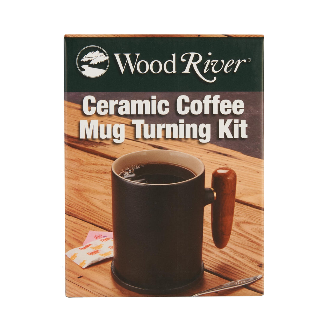 WoodRiver Ceramic Coffee Mug Turning Kit w/ Ceramic Lid 12 oz Black