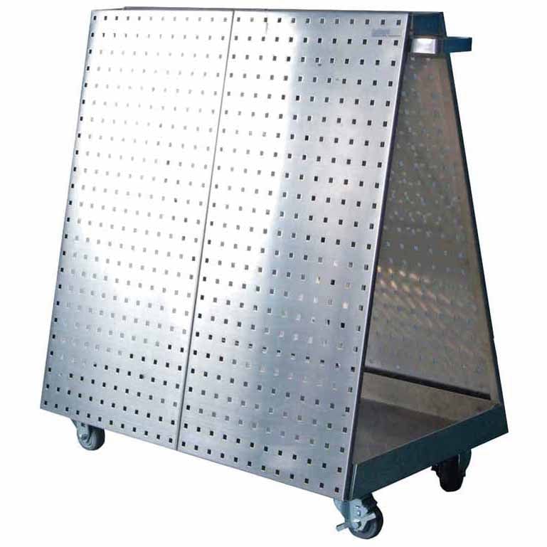 36-3/4 In. L x 39-1/4 In. H x 21-1/4 In. W Stainless Steel Frame Tool Cart with Tray and Stainless Steel LocBoard alt 0